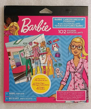 NEW American Greetings Barbie Careers Dress-Up Sticker Pad - 4 Scenes  Designs