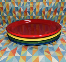 NEW BRIGHT 4 FIESTAWARE 10.5" MIX COLOR BISTRO DINNER PLATES FIESTA FREE SHIP