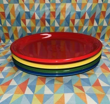 NEW BRIGHT 4 FIESTAWARE 10.5" MIX COLOR BISTRO DINNER PLATES FIESTA FREE SHIP