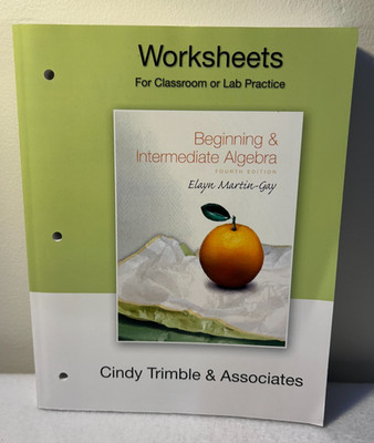 Beginning & Intermediate ALGEBRA Worksheets for Classroom or Lab Practice