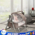 Portable Electric Baby Swing Cradle Bassinet Rocking Crib Infant Bed Cradle New