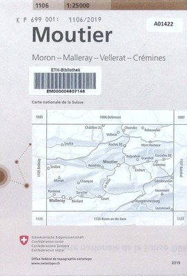 Moutier. Moron - Malleray - Vellerat - Crémines. Bundesamt für Landestop 2517973