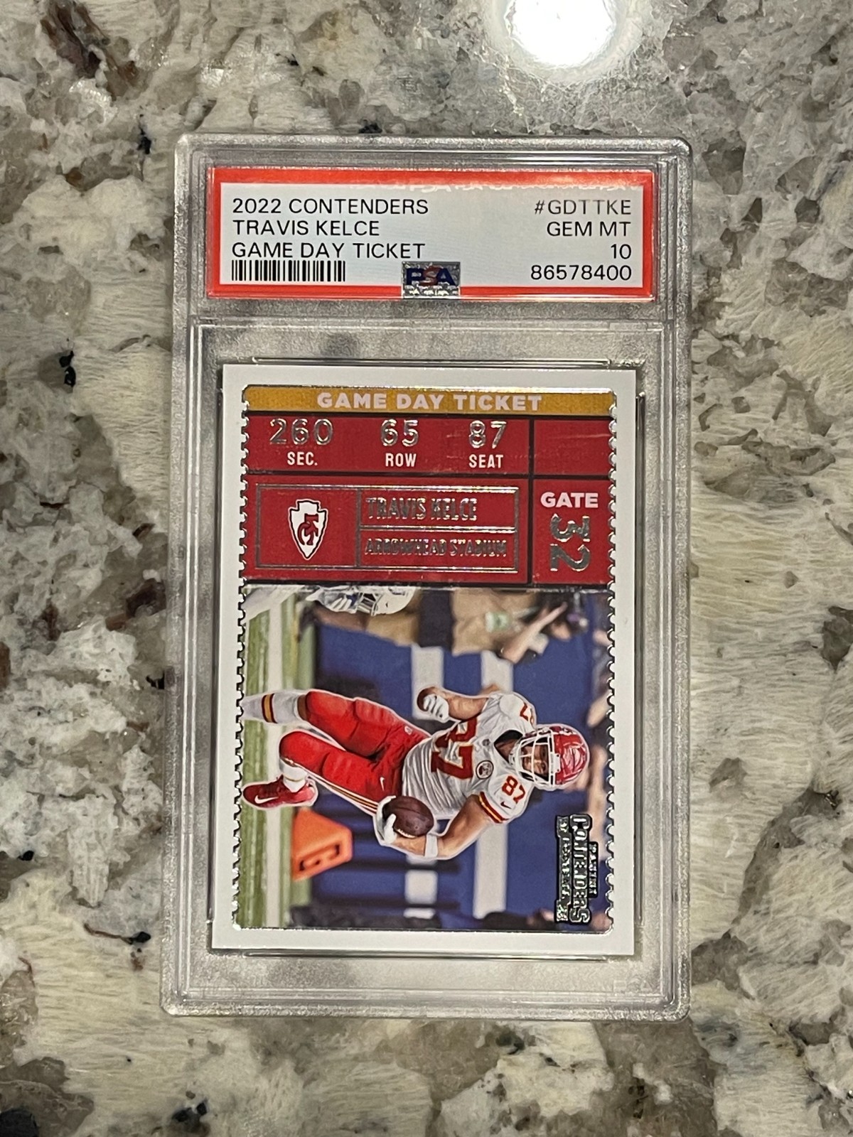 2022 Panini Contenders Travis Kelce Game Day Ticket PSA 10 *400