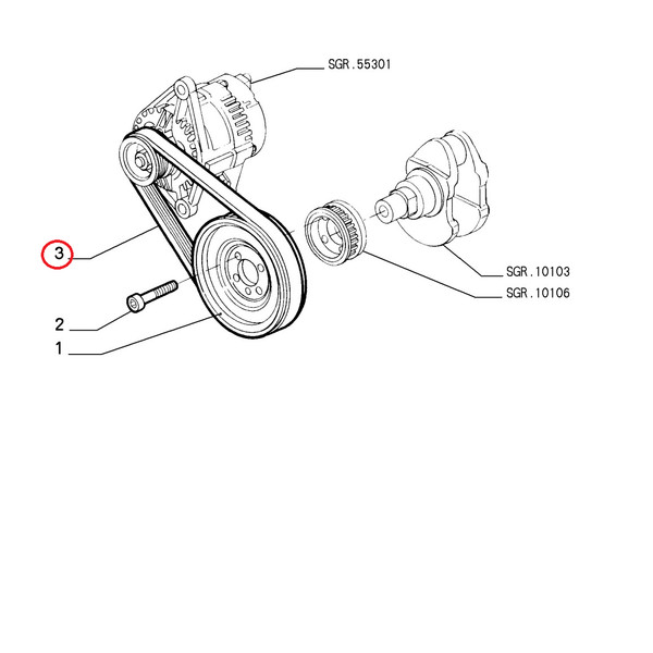 Keilriemen Fiat Brava - Bravo Original 7781034-image