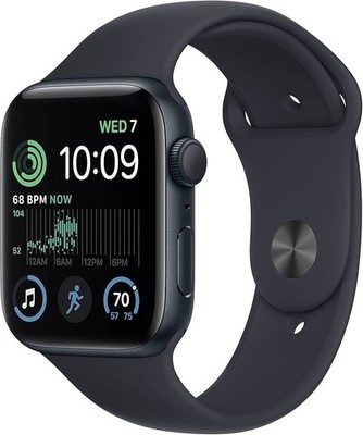 Apple Watch SE (2022) 44mm Midnight Aluminum Case with Sport Band, M/L (GPS +...