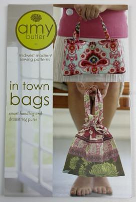 Amy Butler In Town Bags Handbag & Drawstring Purse Sewing Pattern AB5003IB UC FF