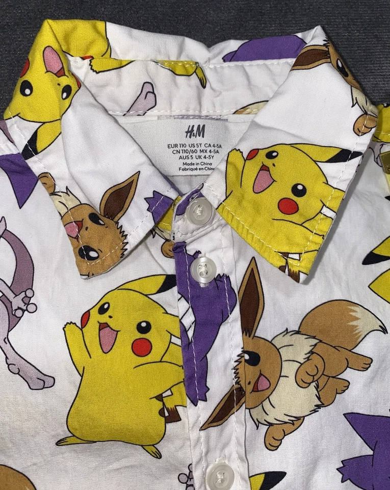H&M Kids Pokemon Button Up SIZE 5T - Image 3 of 4