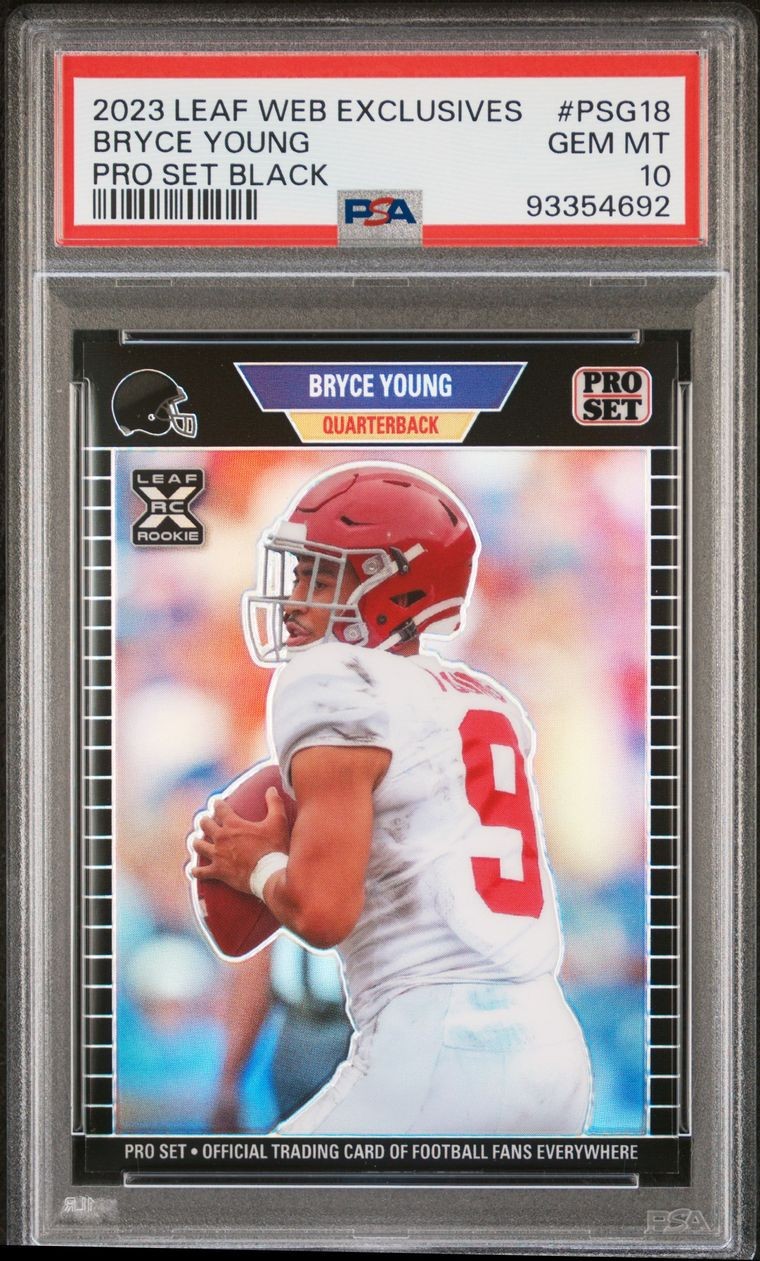 2023 LEAF PRO SET Metal BLACK Prizm HOLO Refractor BRYCE YOUNG RC # /49 PSA 10