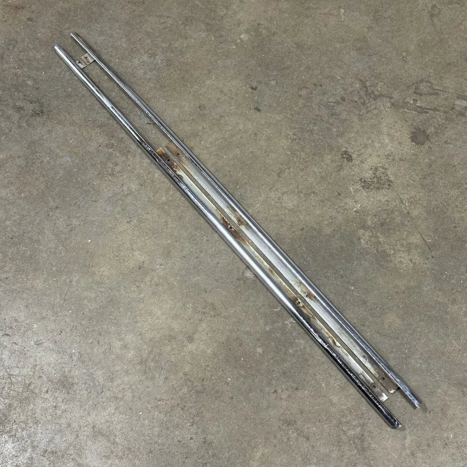 Par de molduras exteriores superior puerta Porsche 356 B C cupé izquierda y derecha cromadas originales Foto 4 de 4