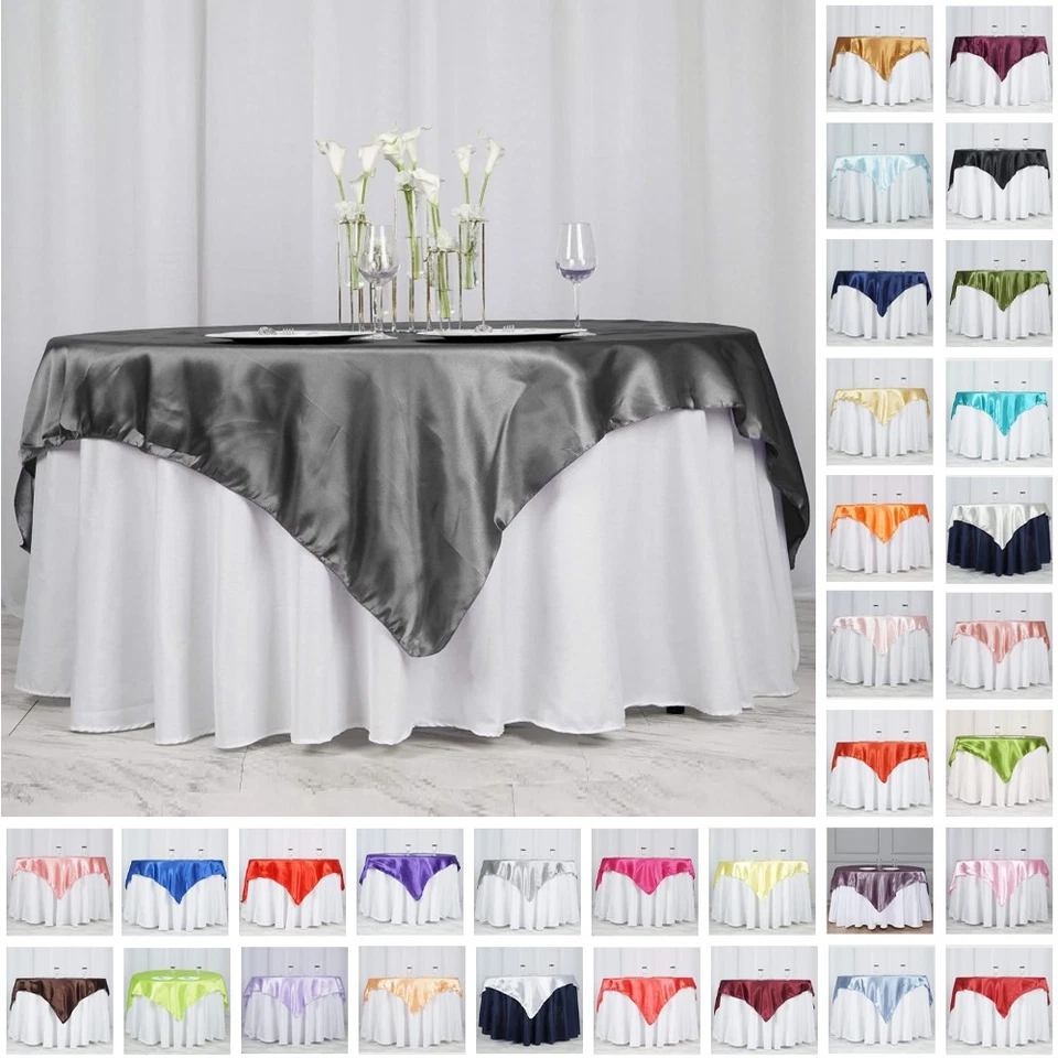 CRAFTSNFAVORS 10 SATIN SQUARE 72x72" Table OVERLAYS Wedding Party Toppers Decorations SALE