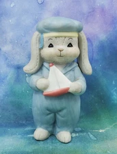 Lucy Me Rigg Rosie bunny Sailor Boy Holding Sailboat 1984