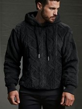 Men'S Plush Hooded Sweatshirt - Double-Sided Fleece, Warm  Cozy, Loose Fit, Lon