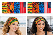 4 pieces Polyester Headband Headwrap Bandana Scarf Turban Hairband Boho Yoga Lot