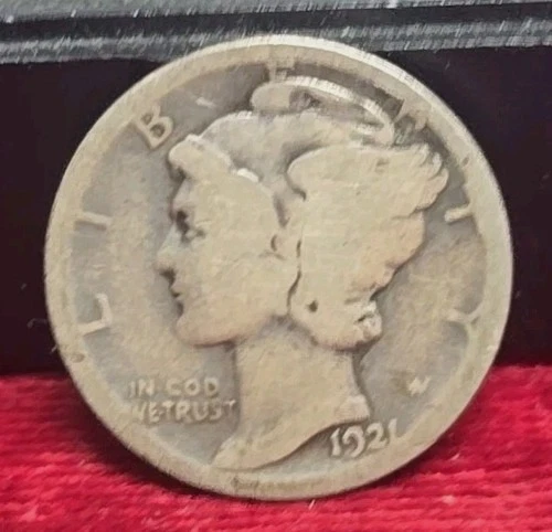 1921-P 10c. Mercury Dime Good Details Scratched Reverse