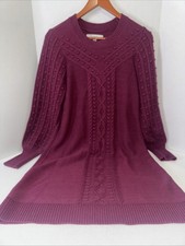 Loft Sweater Longsleeve Midi Dress Purple Plum Women Size Small