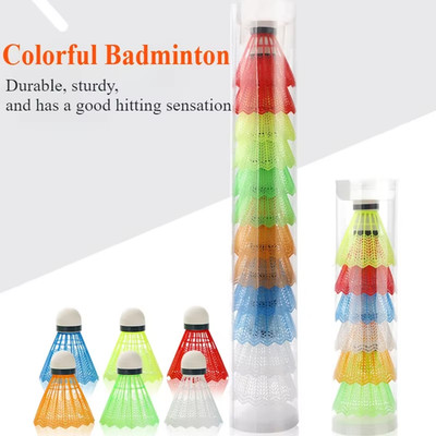 12x bunte Kunststoff Federbälle - Training Badminton Schaumstoffbälle für Outdoor Sp