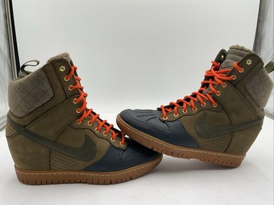 Nike Dunk Sky Hi Women's Size 9  SneakerBoot 2.0 Dark Loden Orange 684954-300