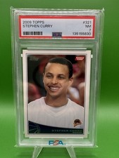 2009 Topps Stephen Curry #321 Rookie Card PSA 7. rookie card picture