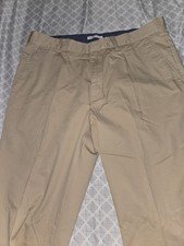 Nautica Men's Classic Fit Beige Cotton Twill Chino Pants Straight Leg Casual 36