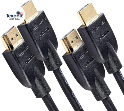 HDMI Cable, 2-Pack, 6Ft, 4K@60Hz, High-Speed 4K HDMI 2.0 Cord (18Gbps), 2160P, 4