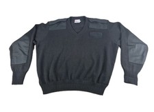 Jack Young Navy V-Neck Pullover Sweater Vtg Men XXL Black Acrylic Uniform USA