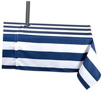 Cabana Stripe Outdoor Zippered Tabletop 120" x 60" (Rectangular) Nautical Blue