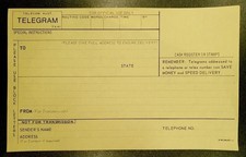 AUSTRALIA &bull; Unused Telecom Telegram Form