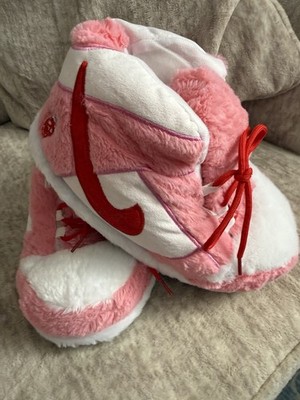 Pink White Bootie Slippers for  Women or your young teen, Lace Up Non-Slip