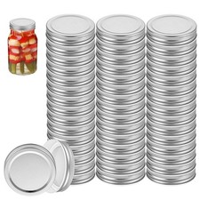 50 pcs Regular Mouth Mason Canning Jar Lids, Reusable Metal Lids for Mason Ja