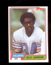 1981 Topps BILLY WHITE SHOES JOHNSON Houston Oilers Card