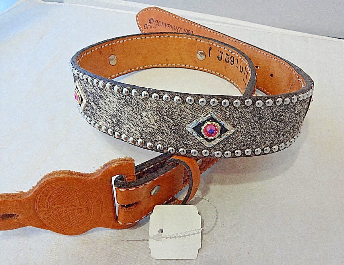 New Double J Saddlery Belt Western Pink Bling Rhinestone Concho 32