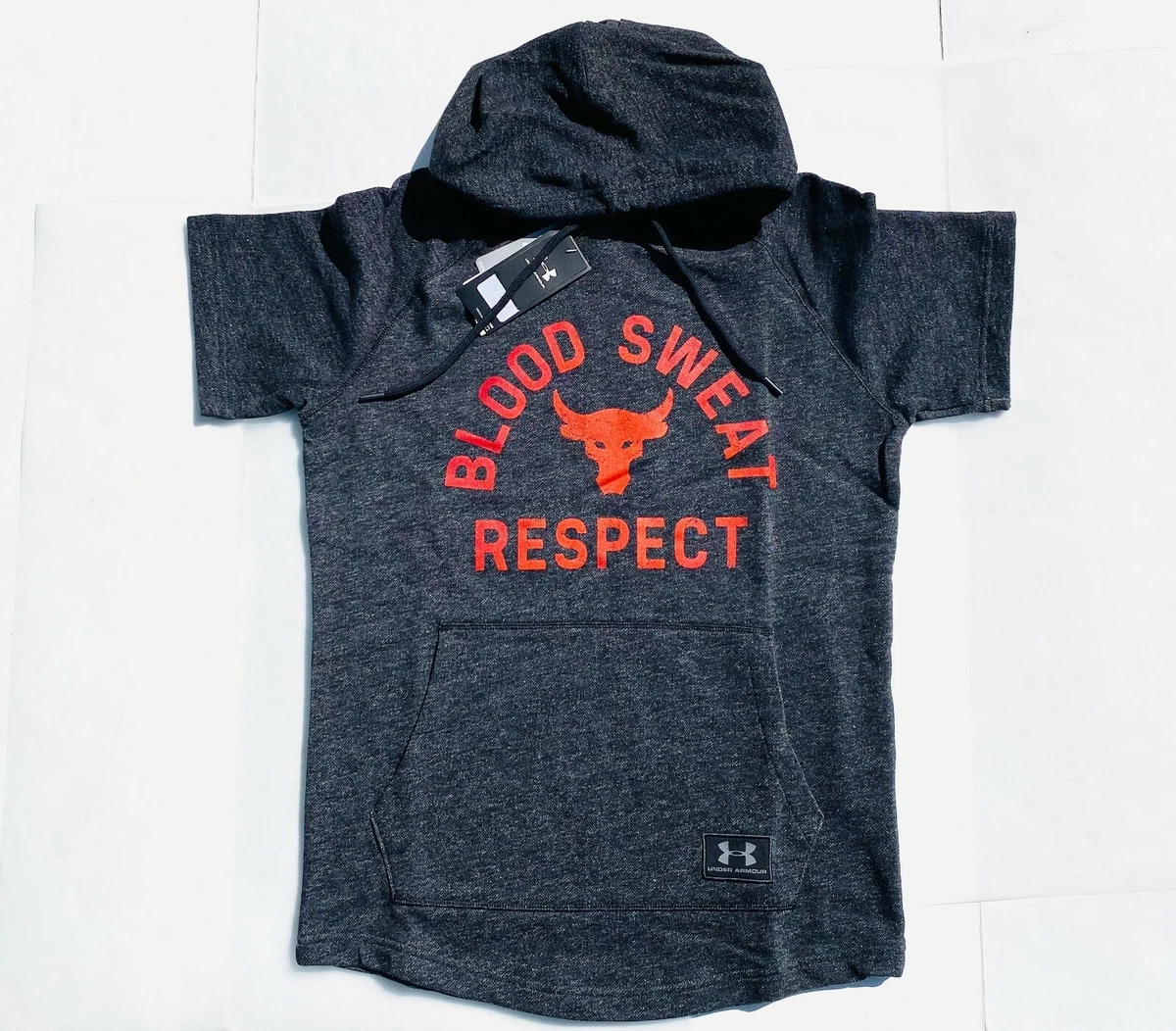 Under Armour Project Rock Respect Loose Charcoal Hoodie 1326409 001 Men s M NWT