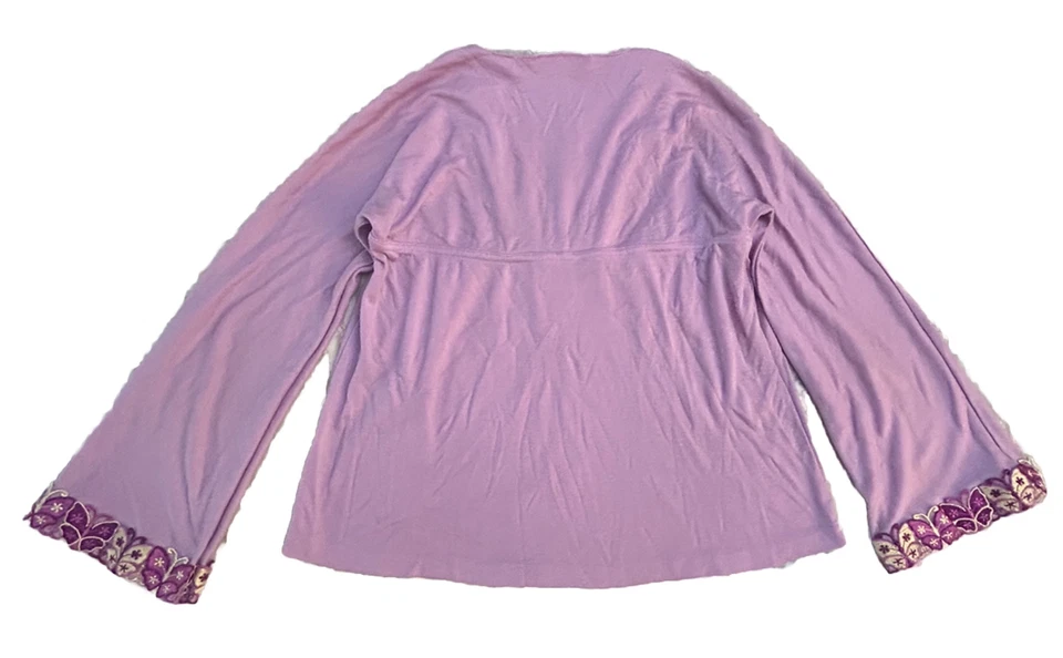 American Girl Julie Boho Top Size L (14-16) Pink Butterfly Sleeves Embroidered - Image 2 of 4