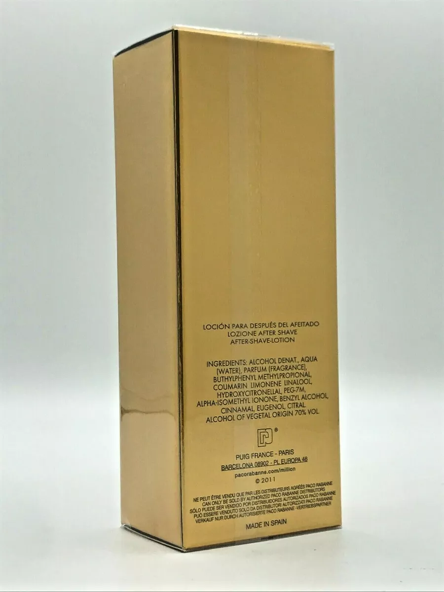 Betydning ankel udluftning ONE 1 MILLION BY PACO RABANNE AFTER SHAVE LOTION 3.4 OZ / 100 ML NEW IN BOX  | eBay