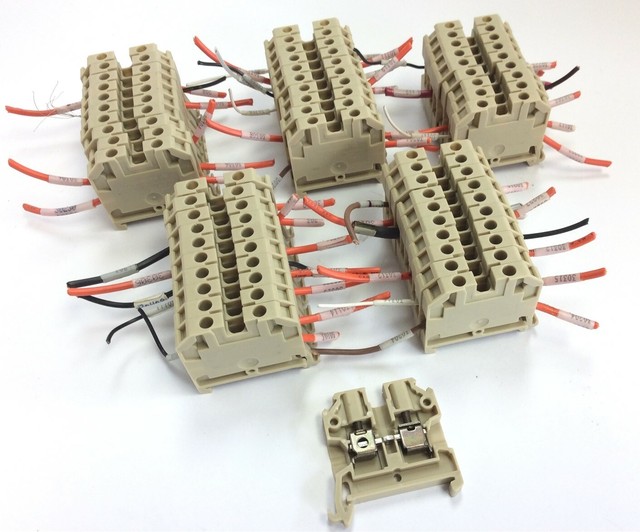 Lot of 50 Weidmuller SAK 4/35 Feed Through Screw Terminal Block 600V ...