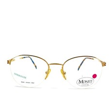 Monet MT-62 GLD MARINE Eyeglasses Gold Metal Half Rim Frames 54-20 140 mm