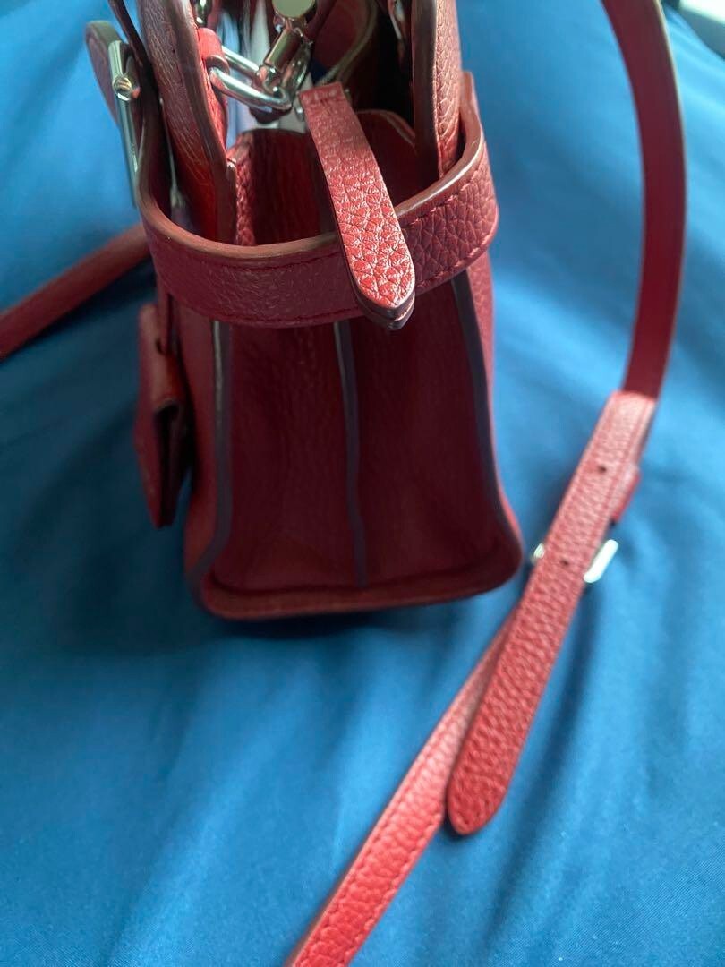 Le Tanneur Handbag Shoulder Bag Purse 2way Leather in Red Le Tanneur Handbag Shoulder Bag Purse 2way Leather in Red