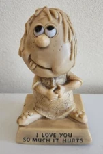 Vtg 1970 Russ Wallace Berrie & Co. Girl Figurine “I Love You So Much It Hurts”