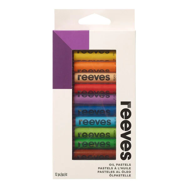 Reeves Artist Oil Pastels. Pack 12 Assorted Colours