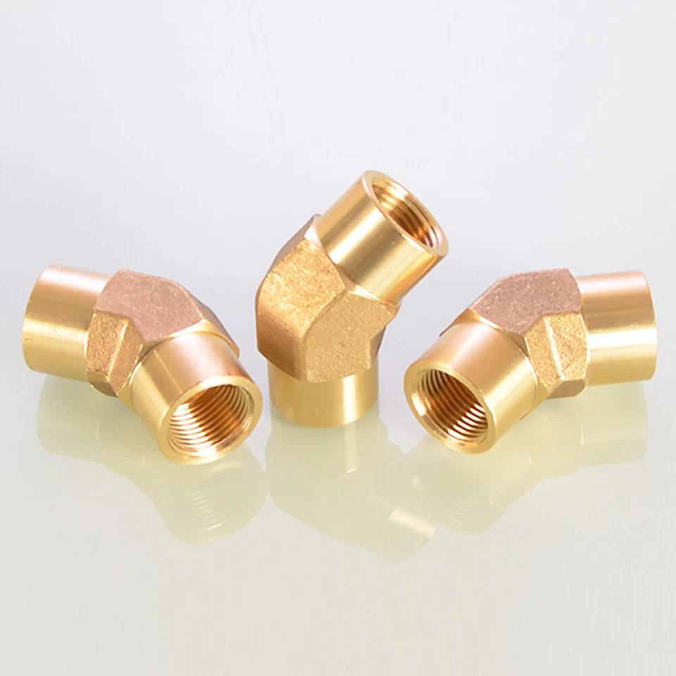 45° Brass Elbow 1/8 to 1/2 Npt Male Female Pipe Fitting Fuel Air Water Oil Gas - Image 4 of 4