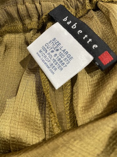 Babette Palazzo Tan Pants Pleated Microfiber Size Large Excellent RefJc 82 - Picture 9 of 9