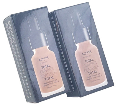 2-Pack NYX TOTAL CONTROL Drop Foundation #17 CAPPUCCINO NIB