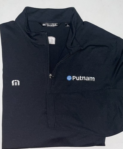 Travis Mathew-Black Long Sleeve 1/4 Zip Golf Pullover-TOUR LOGO-Large - Picture 5 of 5