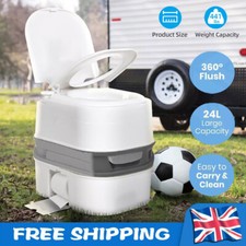 Portable 24L Toilet Flushing Chemical Toilet Potty Camping Caravan Easy to Clear