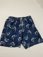 Old Navy Swordfish Blue Swim Trunks Men's Size M Drawstring Elastic Waistband