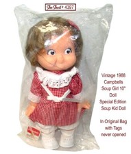 Vintage 1988 Campbells Soup Kid Girl 10 inch Doll Special Edition - New w/ tags