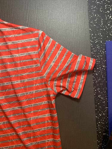 Ping Golf Sensorcool Polo Shirt Mens Medium Modern Fit Shattered Red/Gray Stripe - Picture 18 of 20