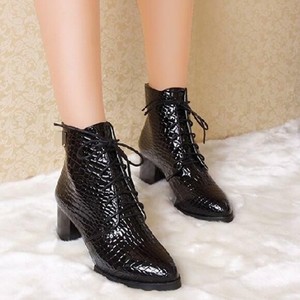 mid heel lace up ankle boots