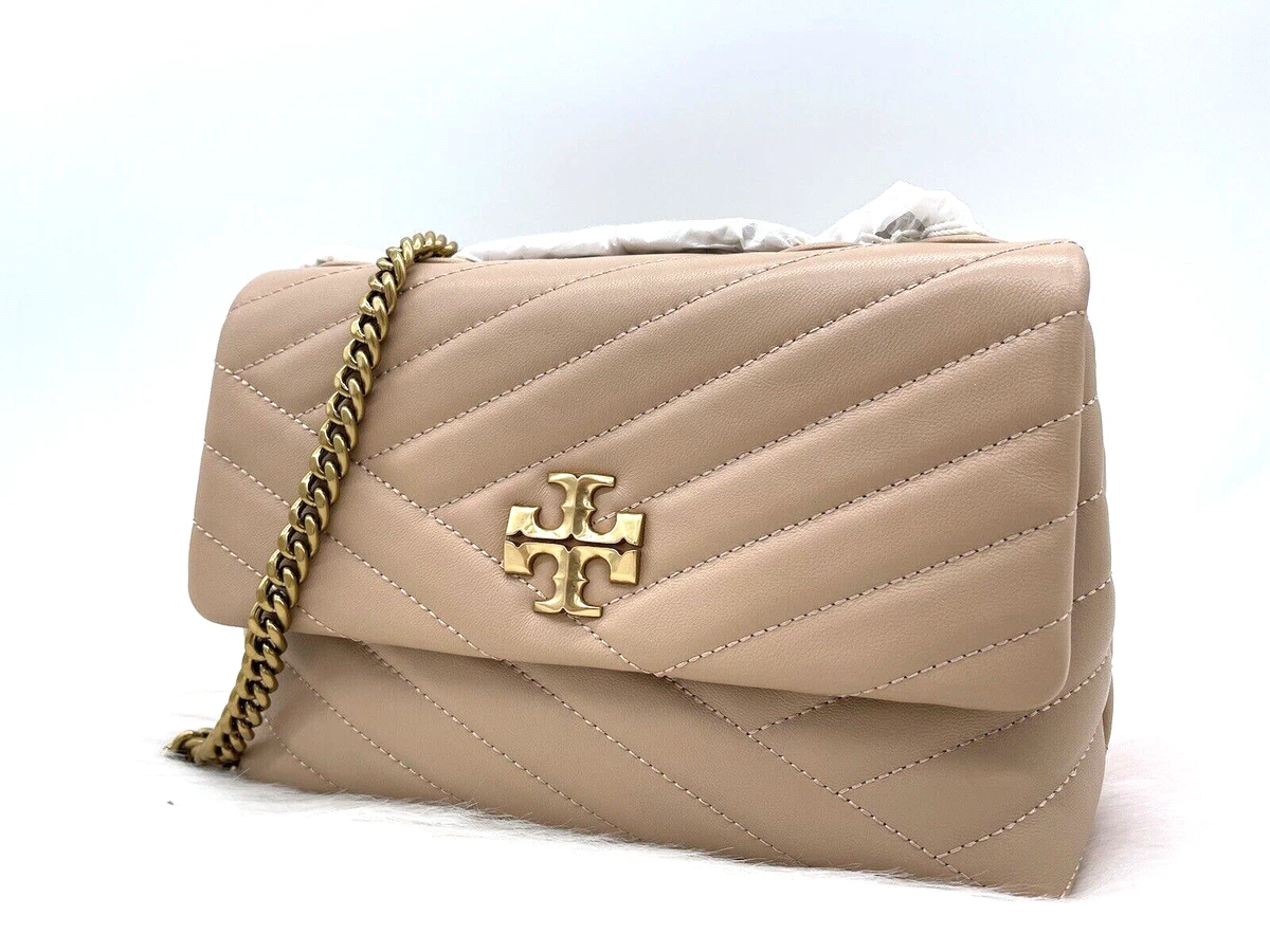 NWT!!Tory Burch Kira Mini Flap Quilted Leather Shoulder Bag Crossbody Devon  Sand