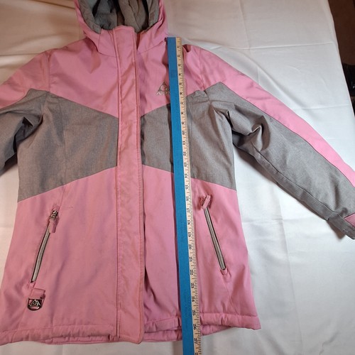 Gerry Full Zip Jacket Girls Large 14-16 Pink & Gray Hooded Snow Ski Coat - Picture 12 of 14